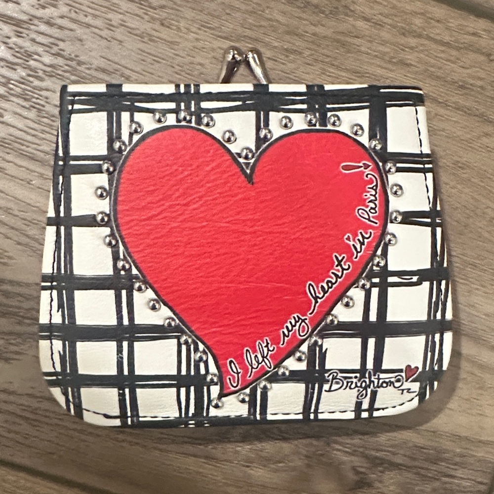 Brighton Red Heart Paris Plaid Casablanca Women's bi-fold Wallet